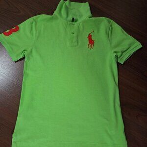 Ralph Lauren Boys Big Pony Short Sleeve Mesh Polo Shirt with Red Logo